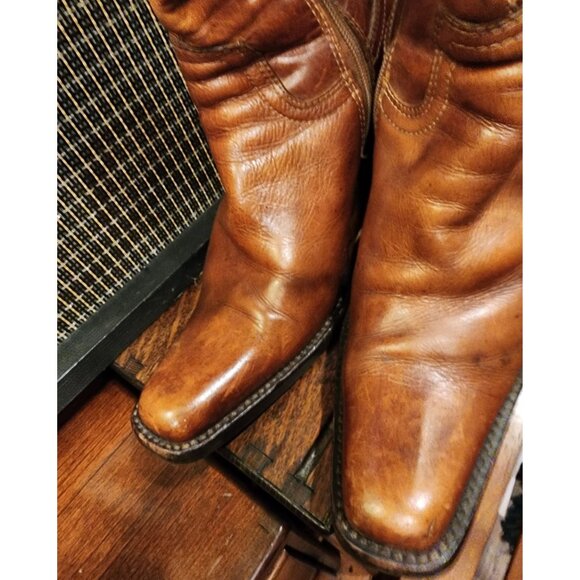 Vintage Steve Madden Brown Leather Heeled Mid-Calf Boots Size 8.5 B - Picture 7 of 14